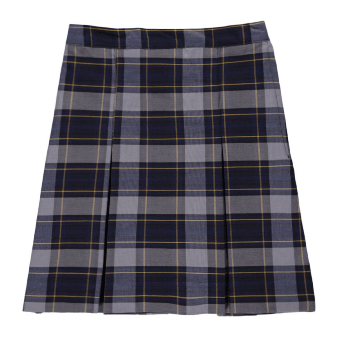 Fontbonne - Plaid Polycot Box Pleat Skirt - P57