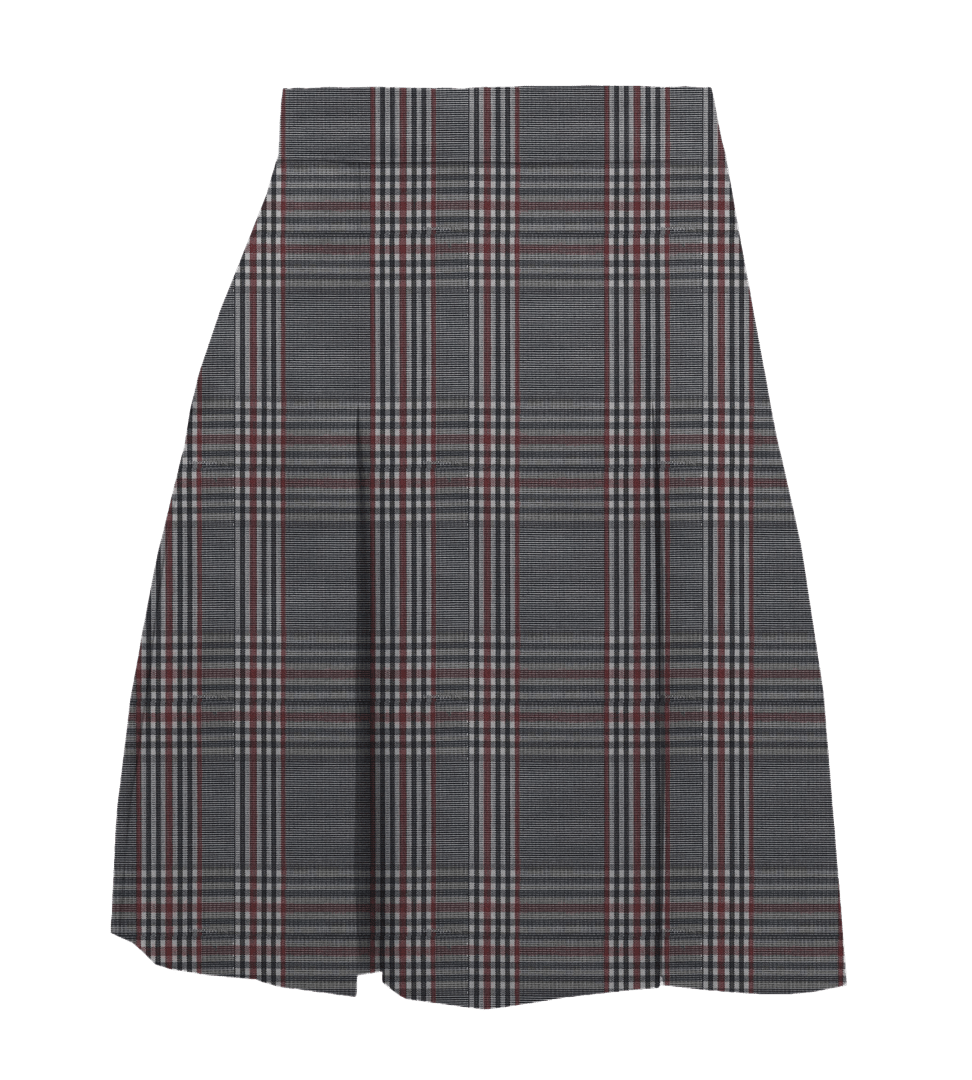 A+ Plaid Polycot Box Pleat Skirt - Special Order Size - 08G
