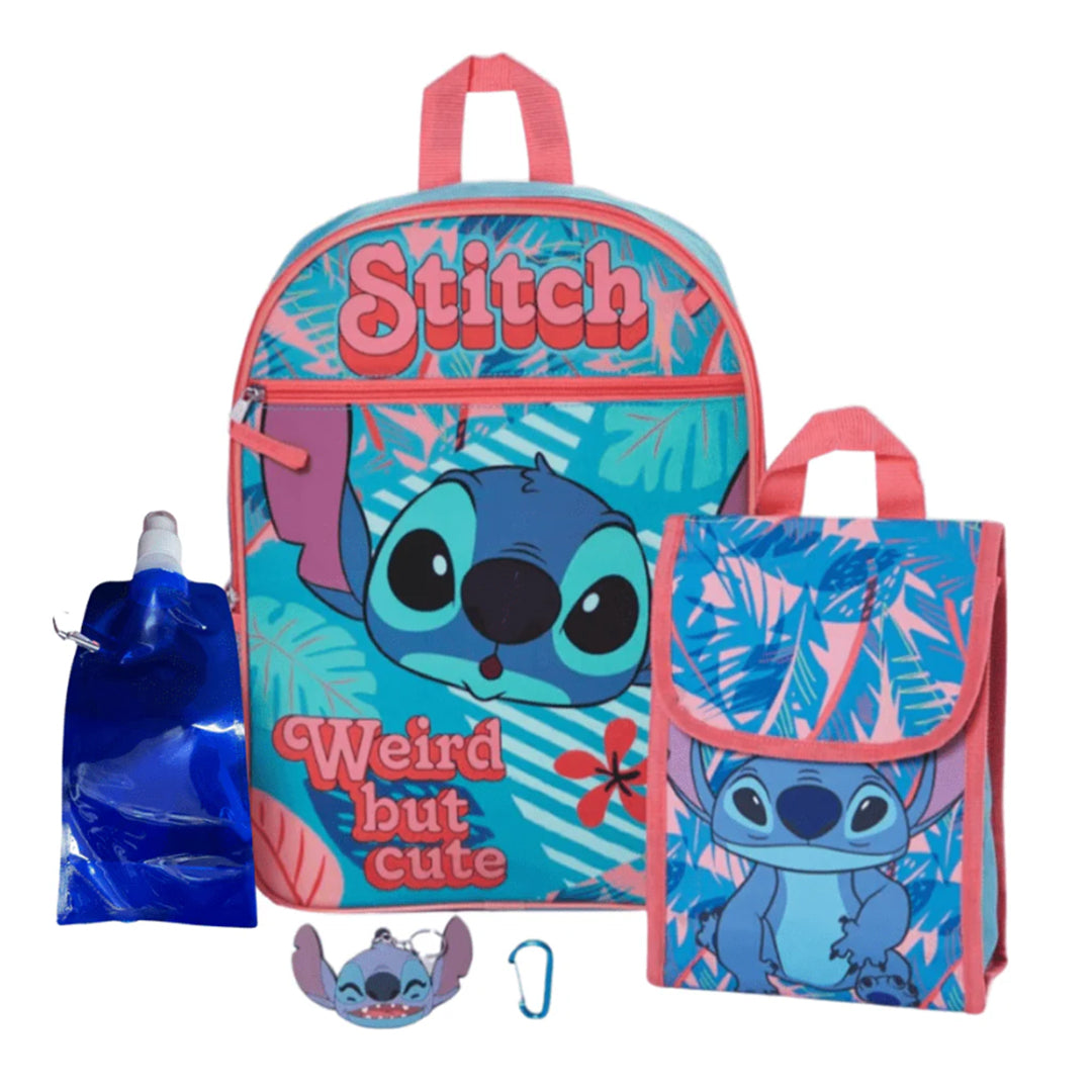 Disney Stitch 5 pc Backpack Combo Set