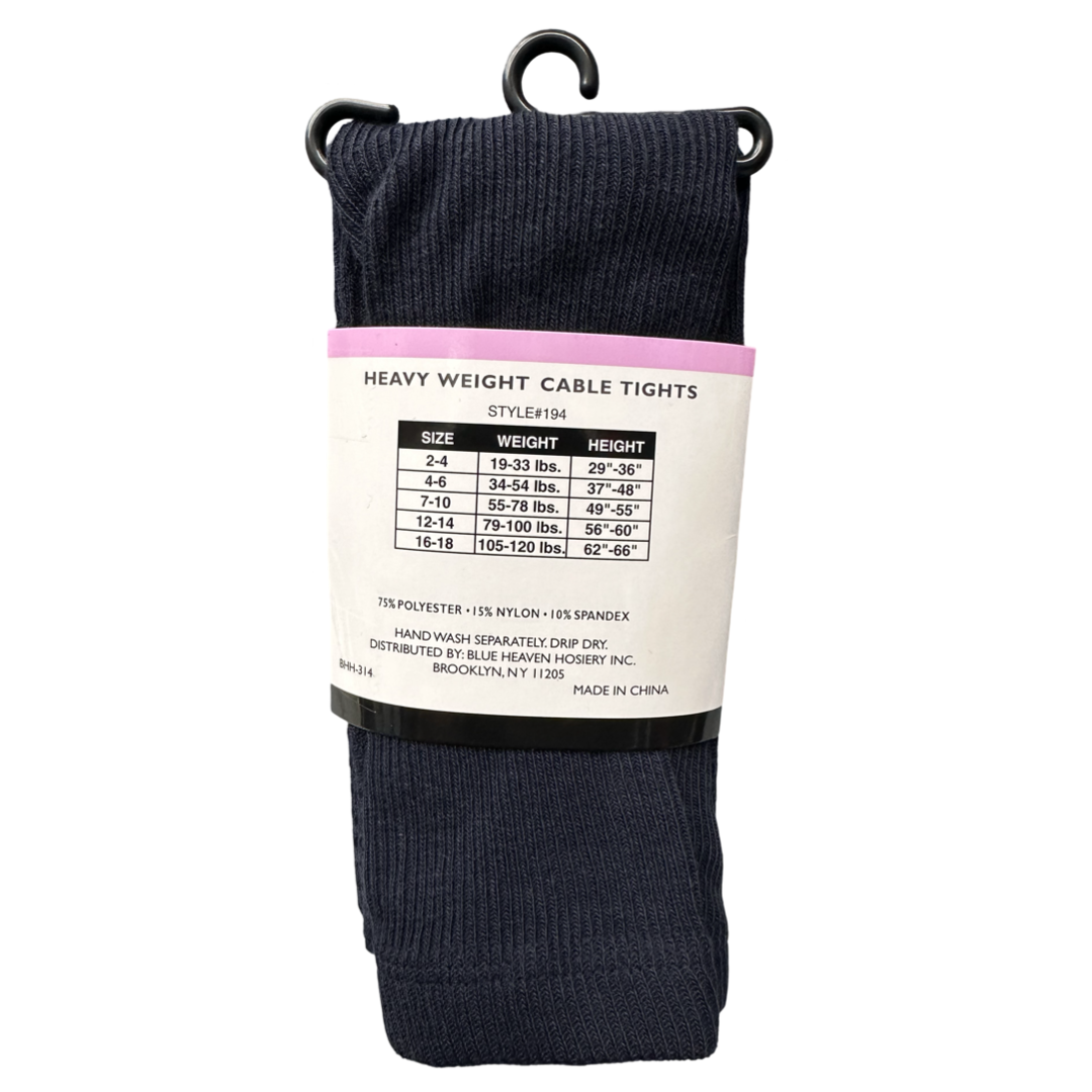 Salem Christian Academy - Girls Heavy Weight Cable Tights W/ Spandex
