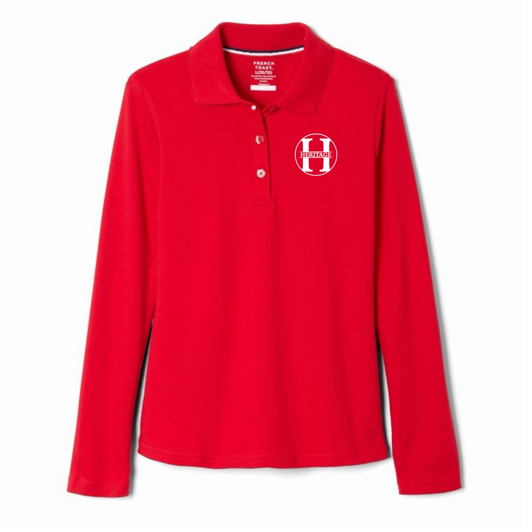 Heritage Baptist - Girl's Long Sleeve Picot Collar Polo
