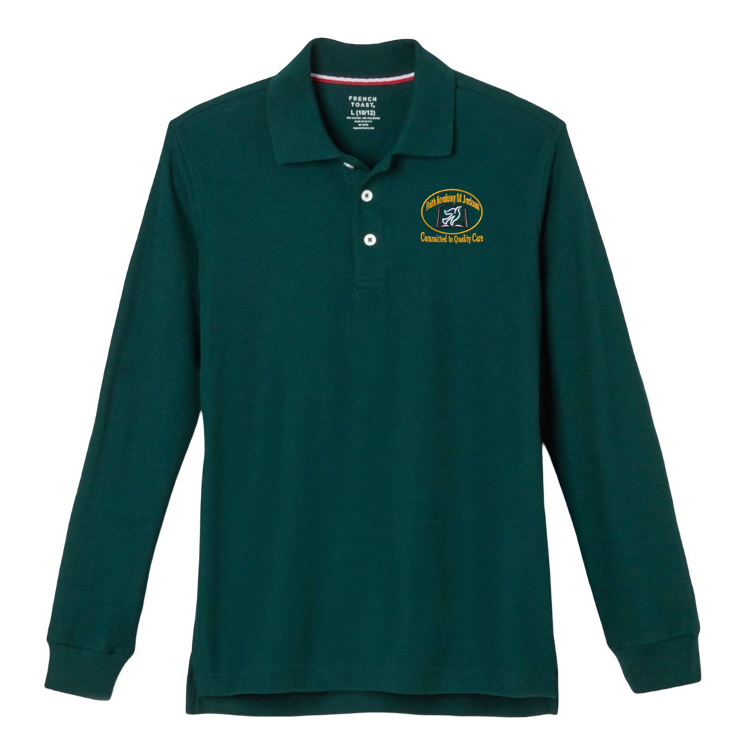 Faith Academy - Co-Ed Youth Long Sleeve Pique Polo