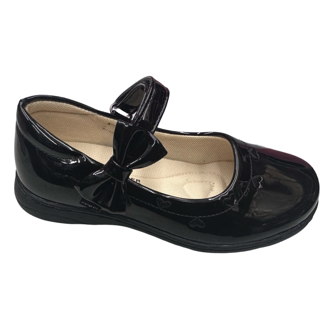 Girls Mary Jane Heart Patent Shoes