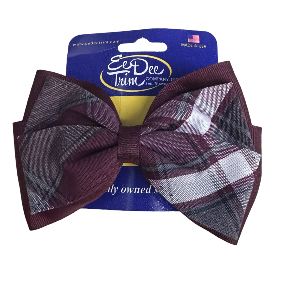 2 Layer Ribbon & Plaid Bow - P54