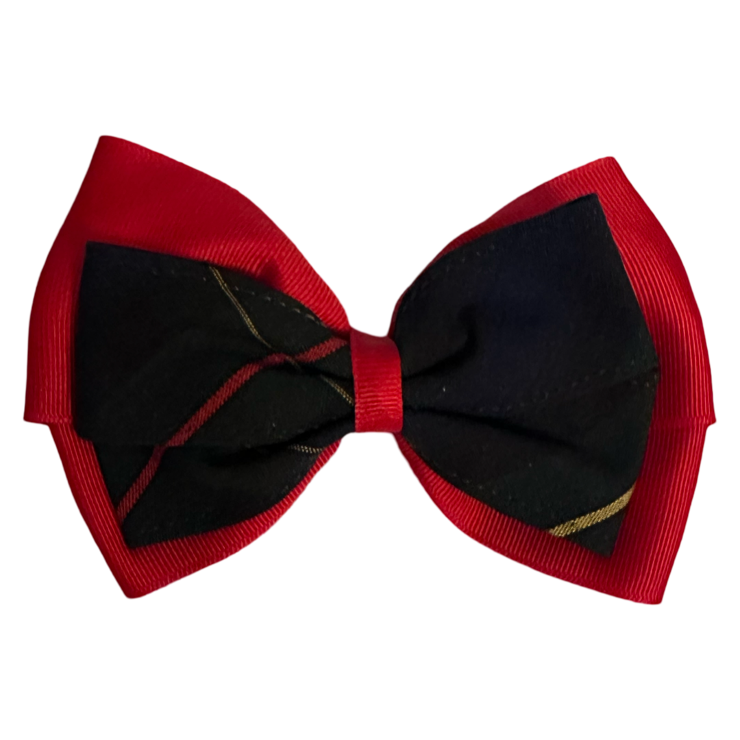 2 Layer Ribbon & Plaid Bow - P55