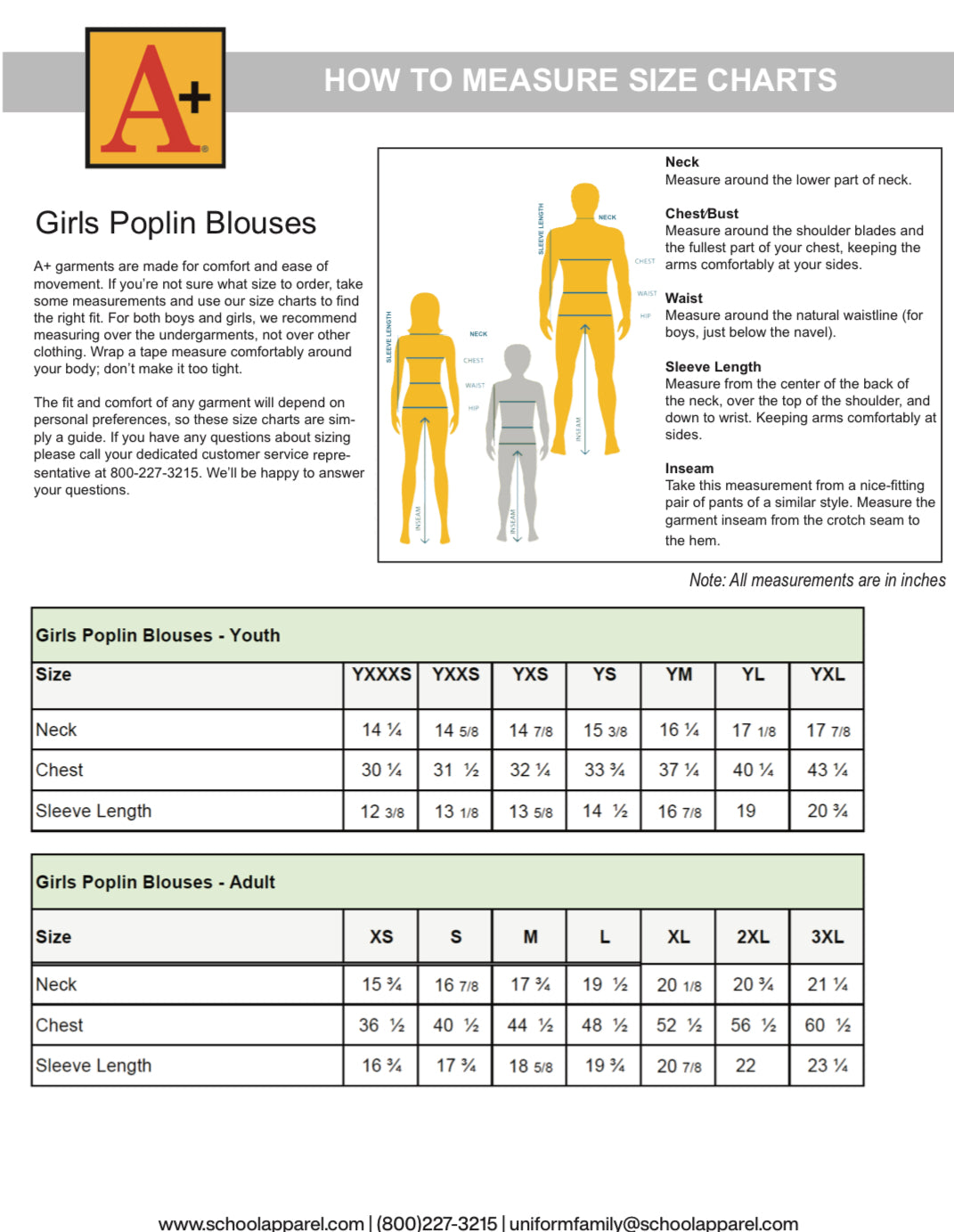 Santa Rosa Academy - Girls / Young Women's 3/4 Sleeve Princess Poplin Blouse