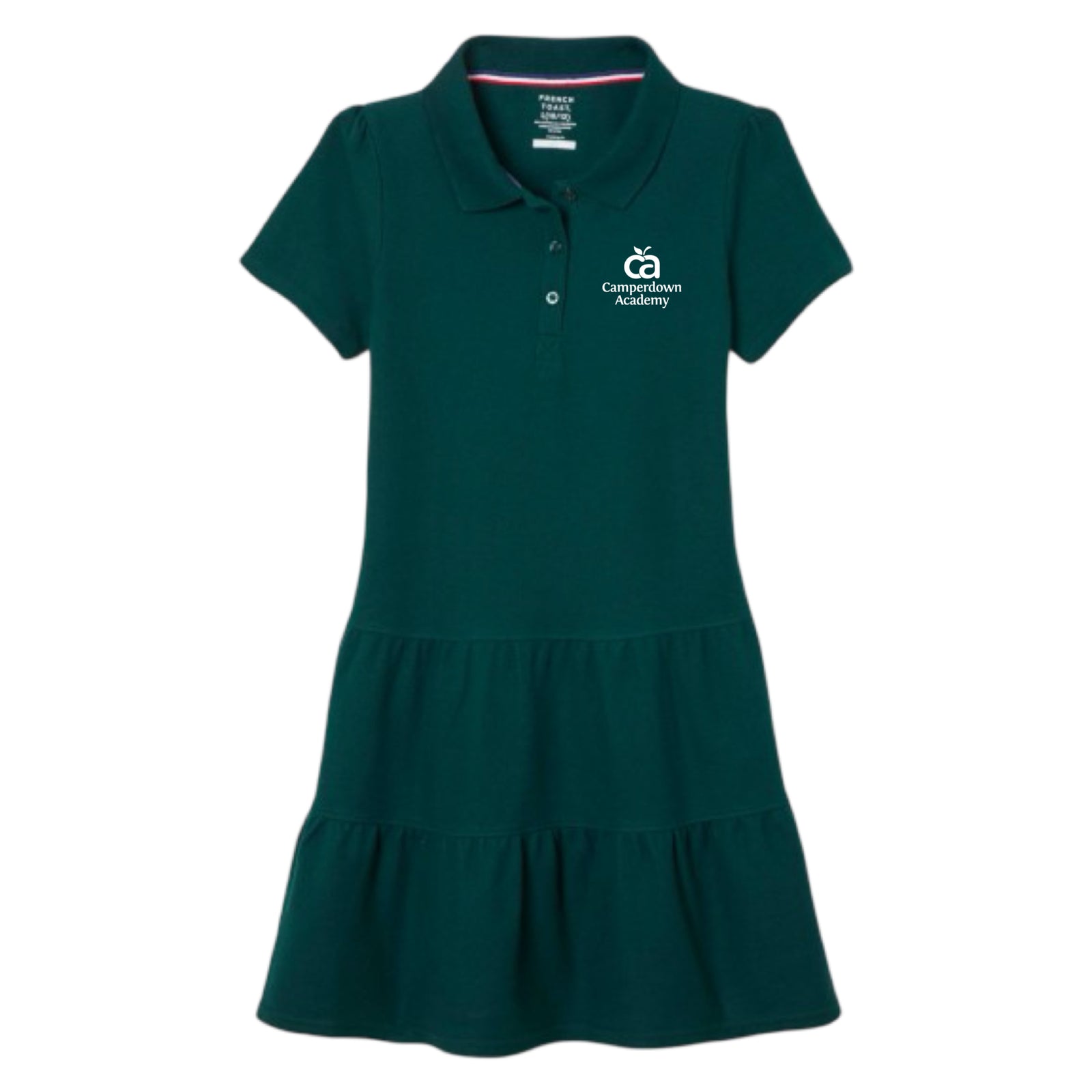 Camperdown Academy - Girl's Short Sleeve Ruffle Piqué Polo Dress