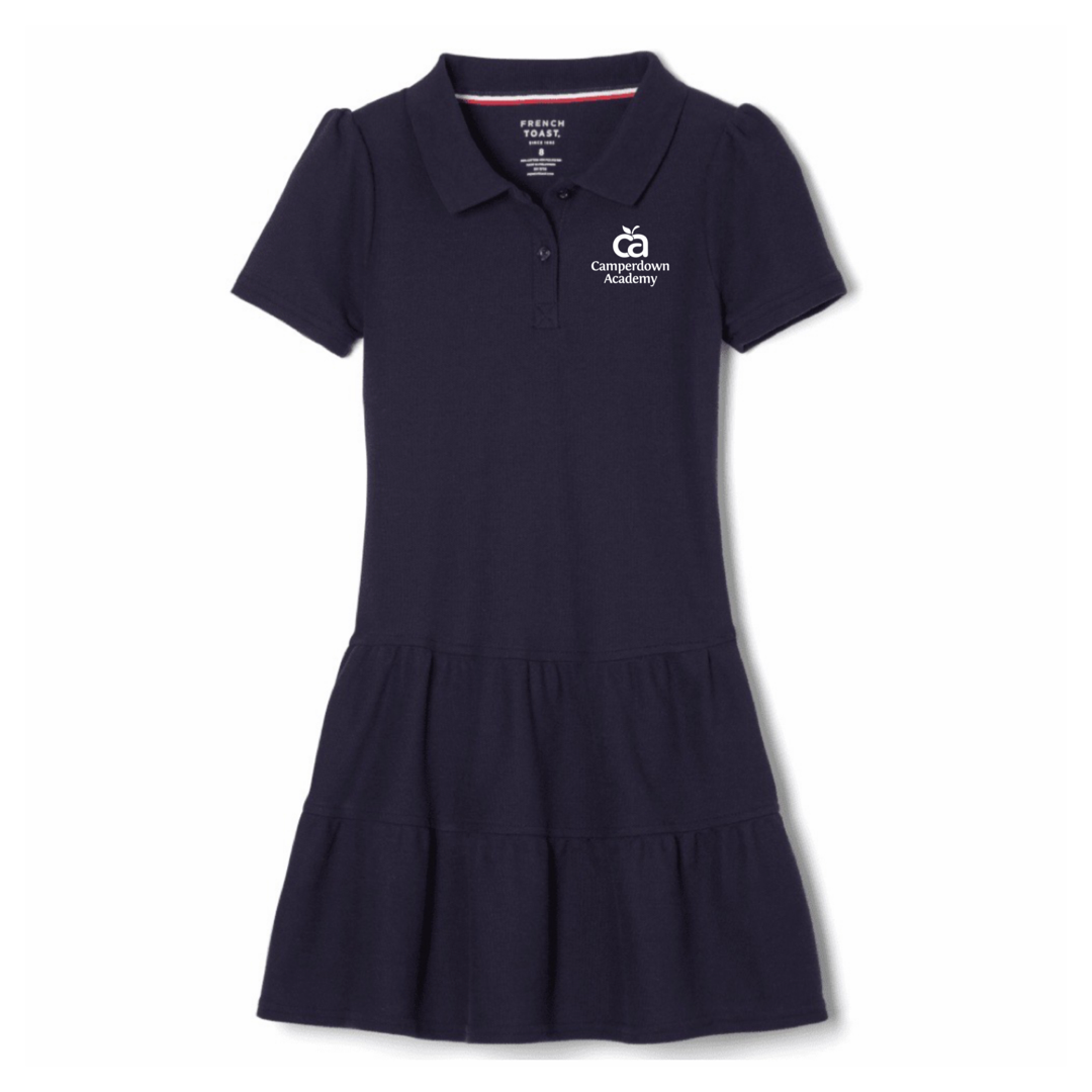 Camperdown Academy - Girl's Short Sleeve Ruffle Piqué Polo Dress