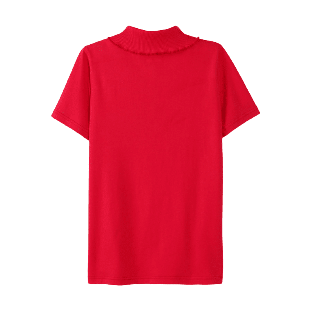 Short Sleeve Jersey Polo w/ Rhinestones