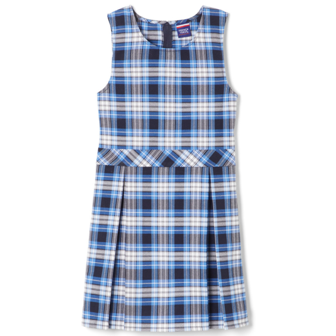 French Toast Girl's Plaid Box Pleat Jumpers