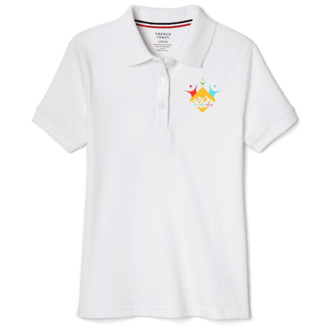 Tip Top Tots - Girl's Short Sleeve Picot Collar Polo