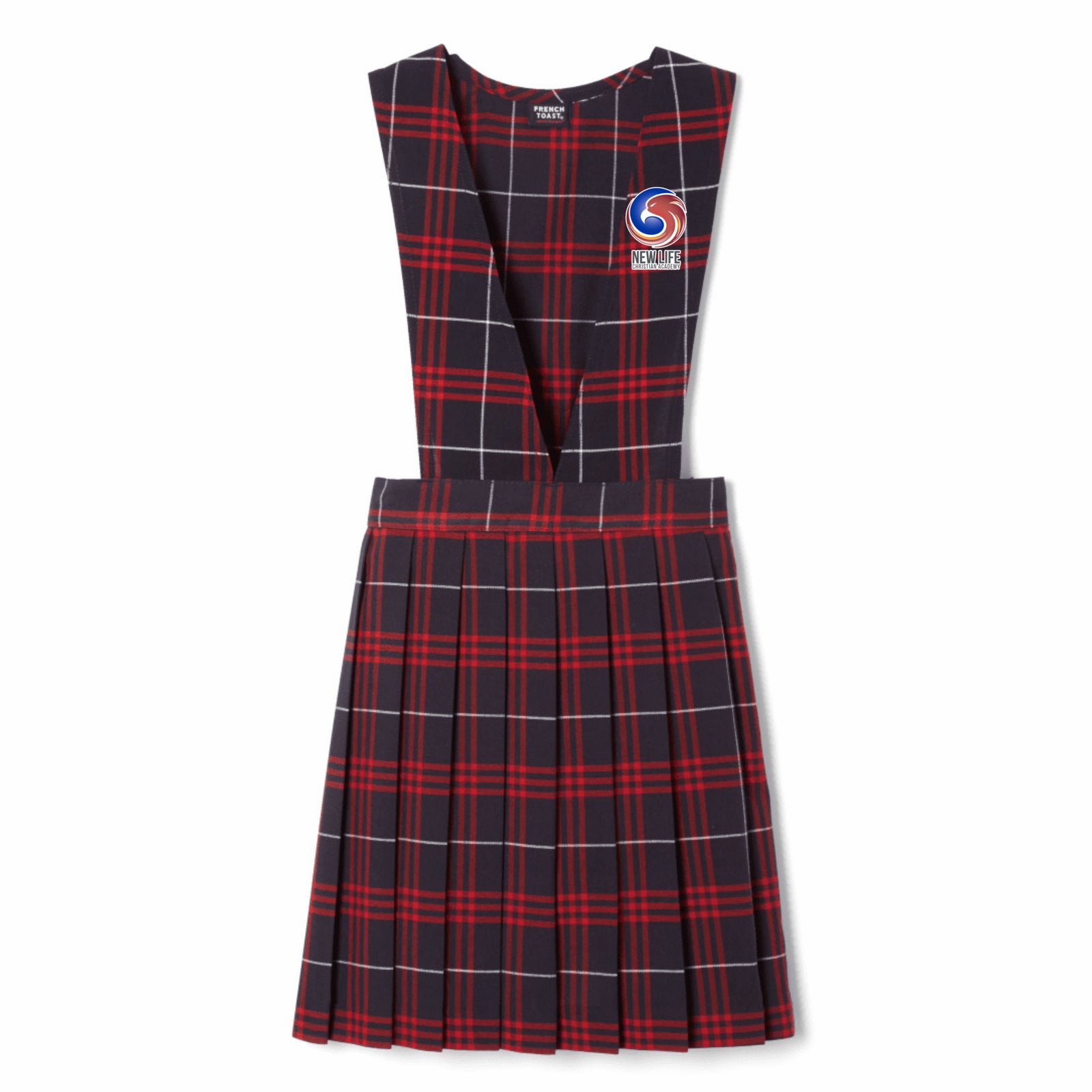 New Life Christian Academy-TX - Plaid V-Neck Pleated Jumper