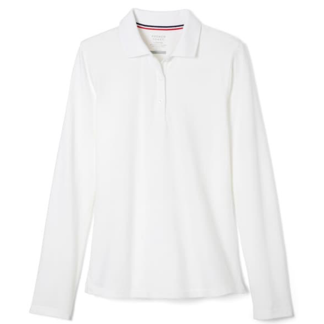 French Toast Girl's Long Sleeve Stretch Piqué Polo