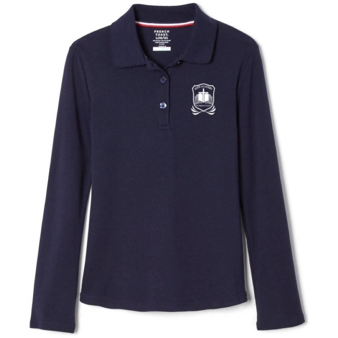 Hope Academy - Girl's Long Sleeve Picot Collar Polos