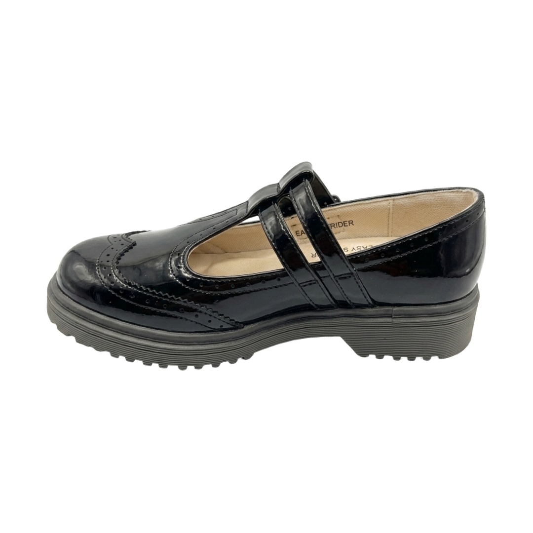 Girls Black Patent Uniform Shoe