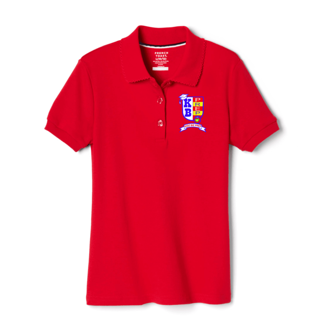 Kidz Biz - Girls Short Sleeve Picot Collar Polos
