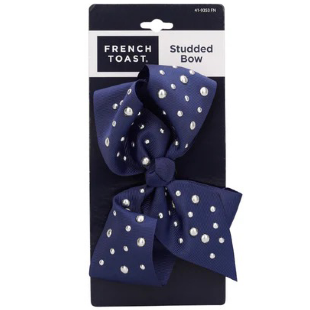French Toast Bow w/ Silver Studs