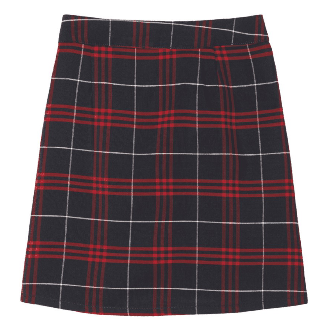 Girl's Plus Size Plaid Pleated 2-Tab Scooter - Navy / Red