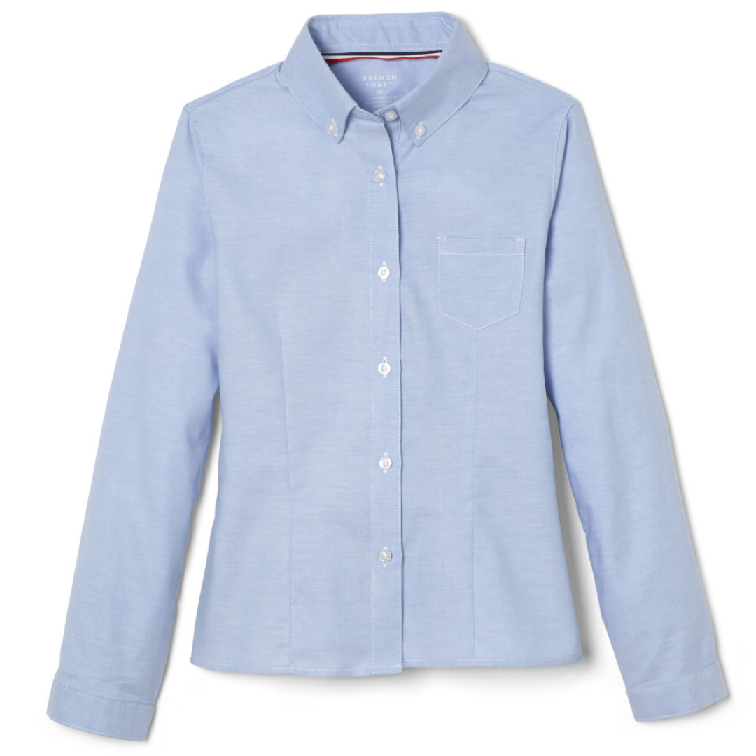 Soaring Eagles Christian Academy - Girl's / Women's Long Sleeve Fitted Oxford Shirt - Gr 5 & 6