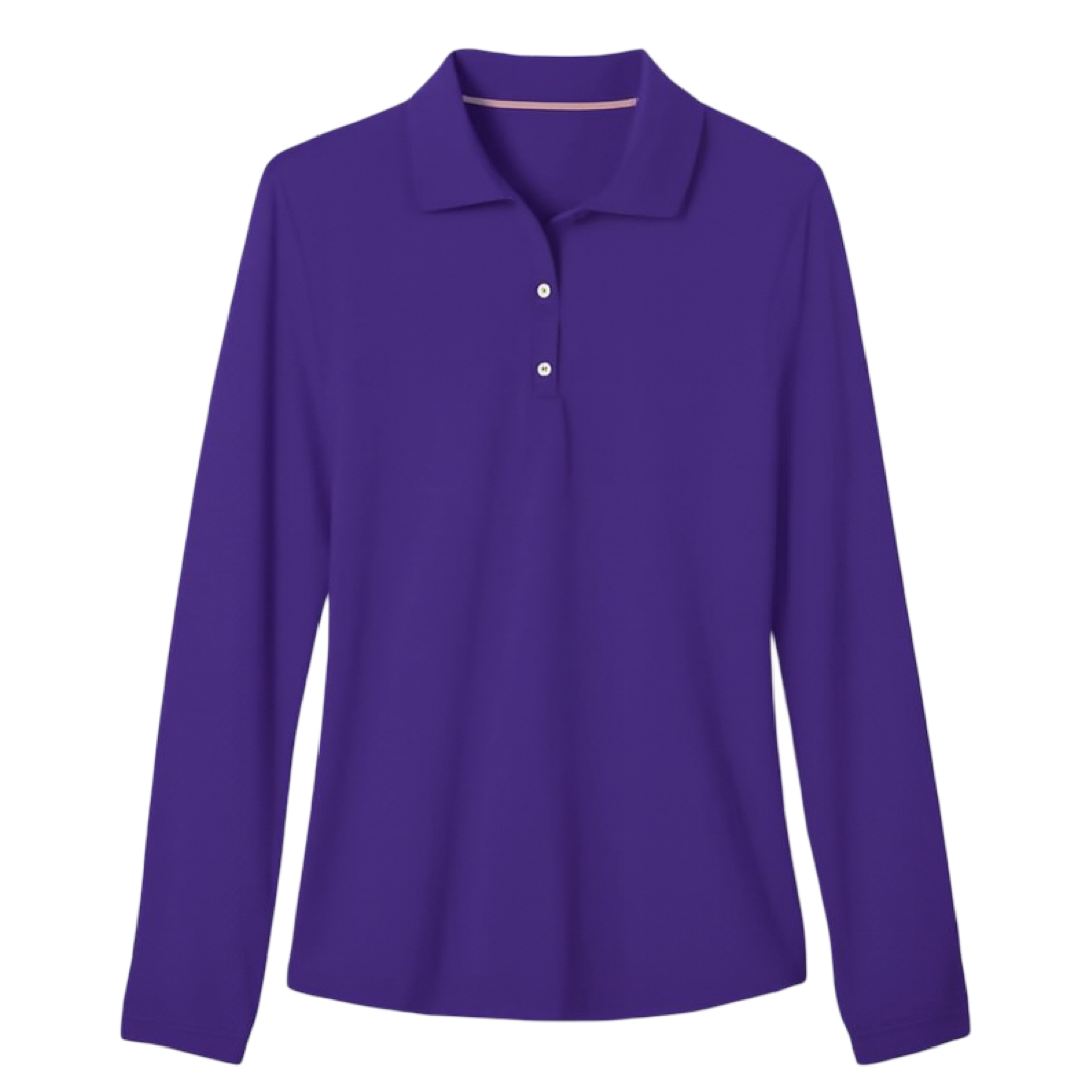Girl's Long Sleeve Stretch Piqué Polo