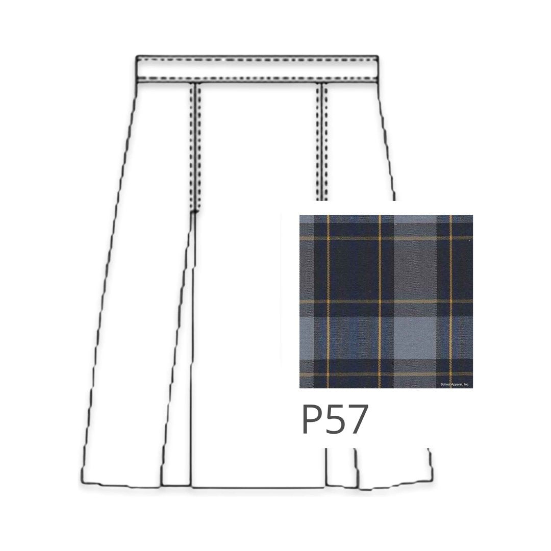 Plaid Polycot Box Pleat Skirt - P57