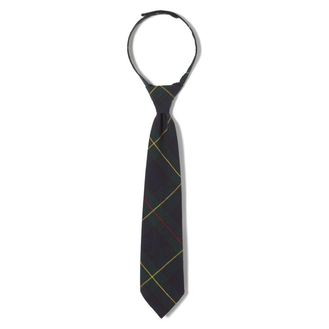 Arete Hall - Boy's Green Plaid Adjustable Tie - Gr. 3-12