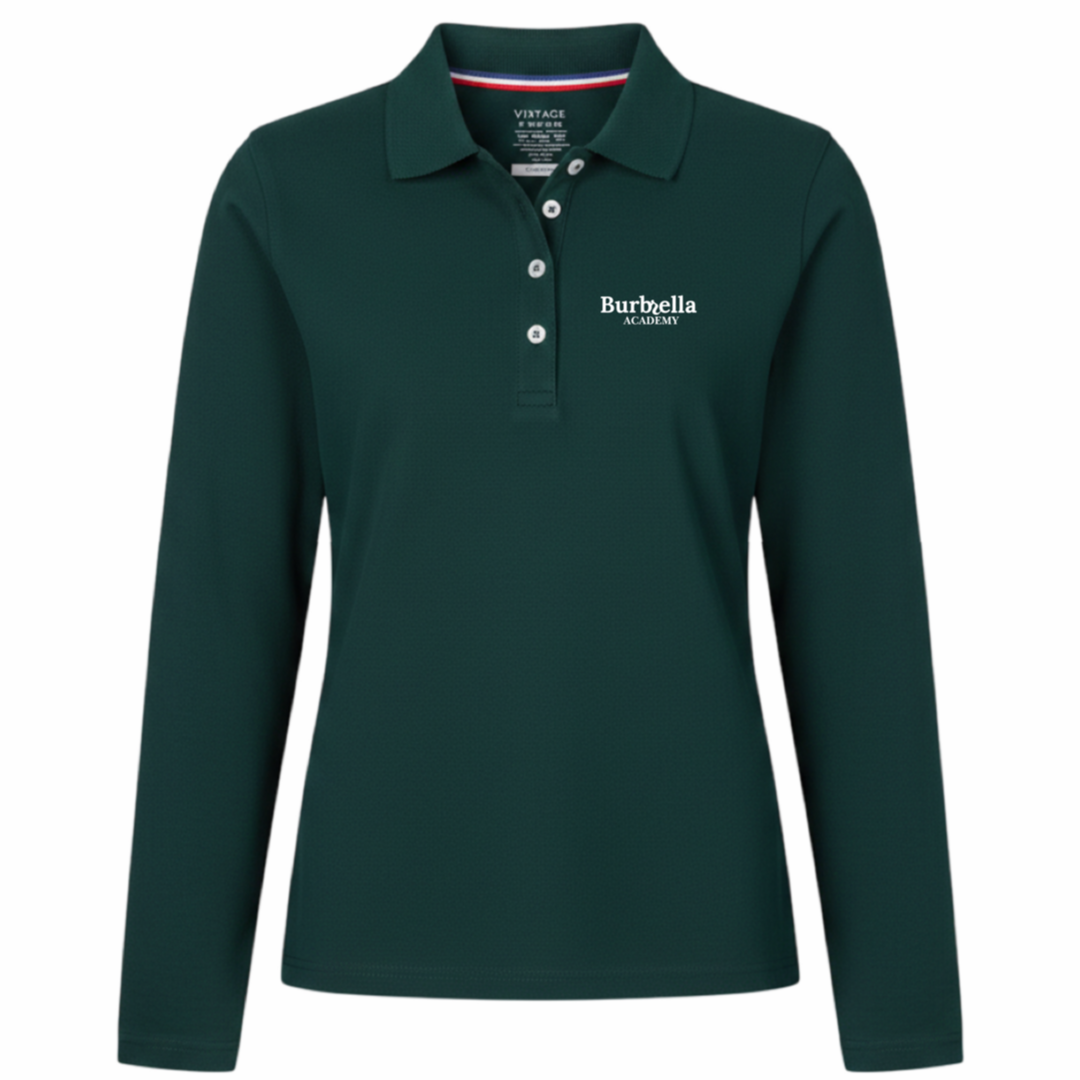 Burbrella Academy - Girl's / Women's Long Sleeve Stretch Piqué Polos