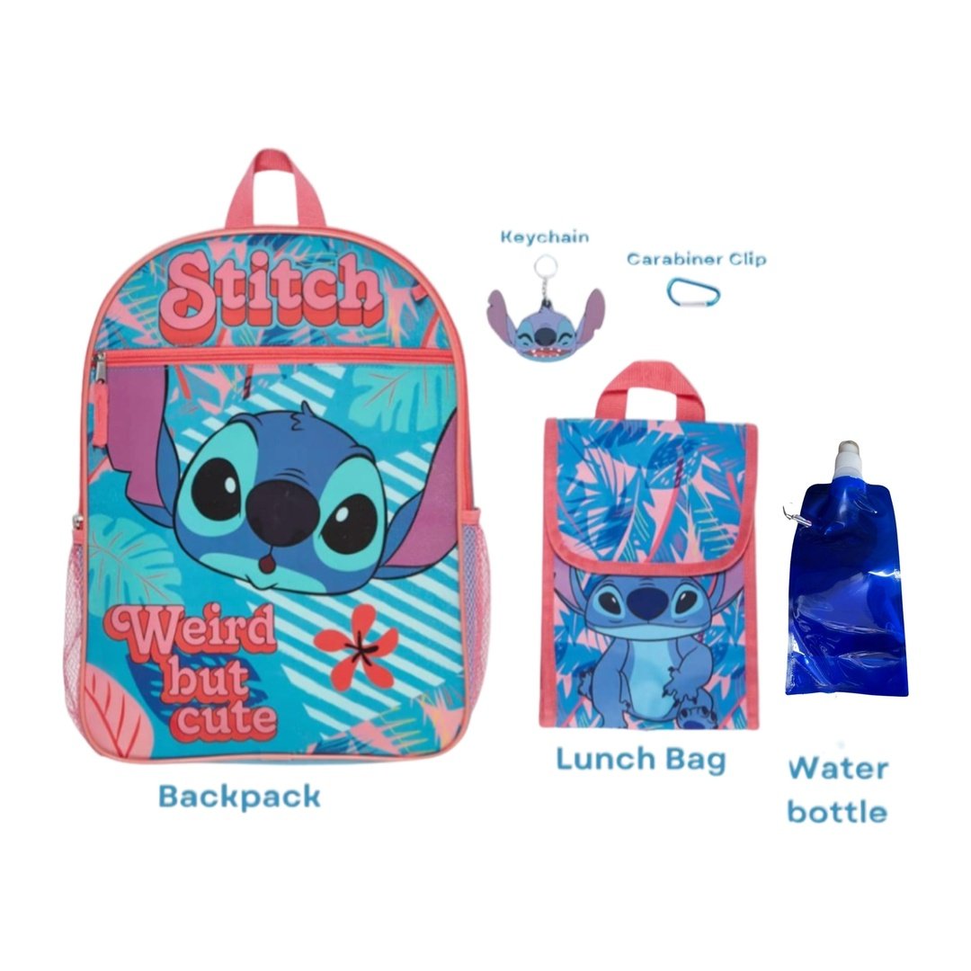 Disney Stitch 5 pc Backpack Combo Set