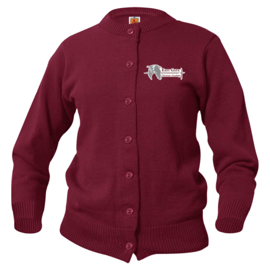East Gate Christian Academy - A+ - Girl's Crew Neck Cardigan