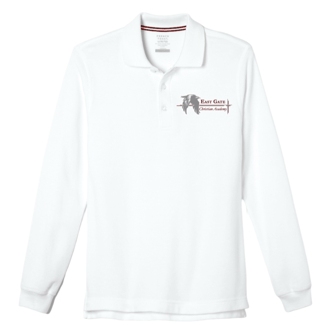 East Gate Christian Academy - Co-Ed Long Sleeve Polo - Husky/Plus Kids