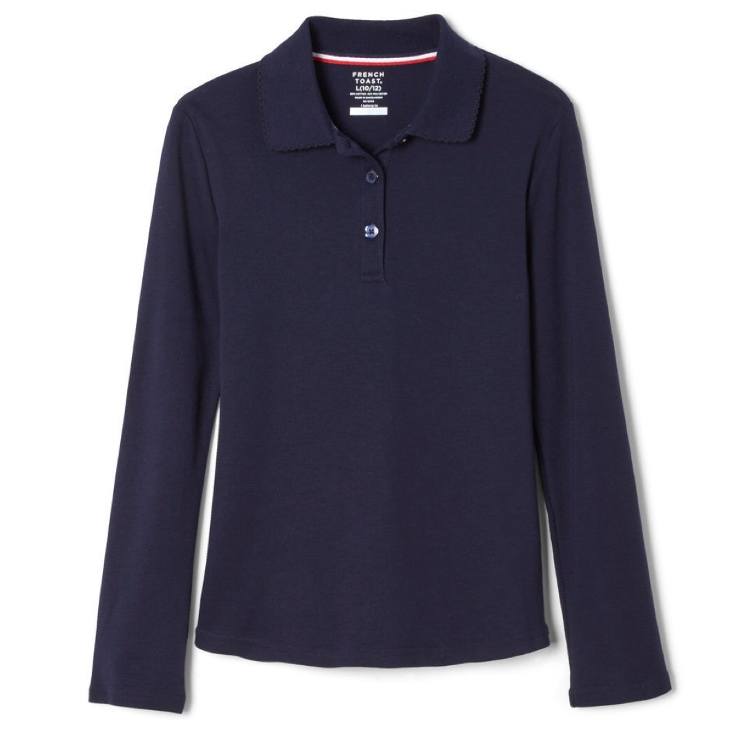 Veritas - Girl's Long Sleeve Picot Collar - No Logo