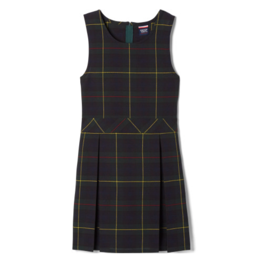 Arete Hall - French Toast Girl's Plaid Box Pleat Jumpers - K-2nd