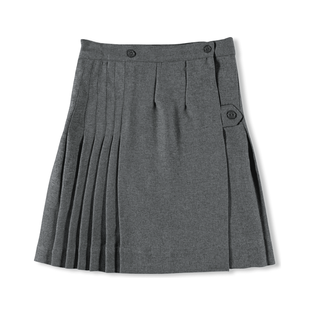 Solid Polyester Kilt - Plus Size - Medium Gray