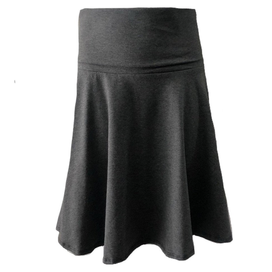 Modesty Rollover Skirt - Juniors - Charcoal Grey