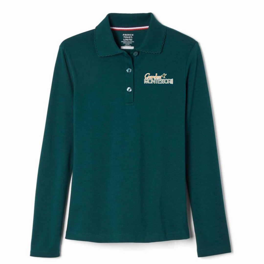 Garden Montessori School - Girl's Long Sleeve Picot Collar Polo