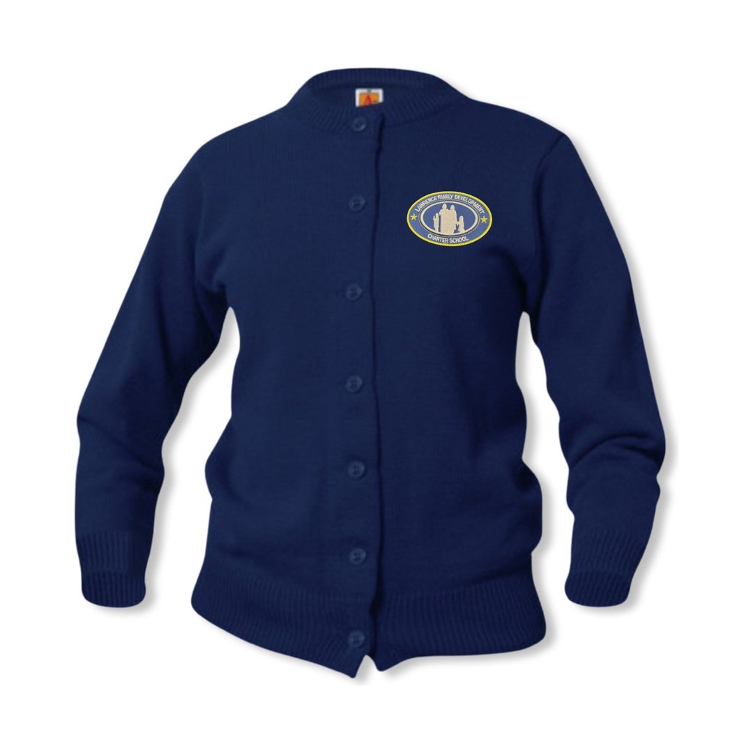 LFDCS - Navy Crewneck Cardigan - Girls