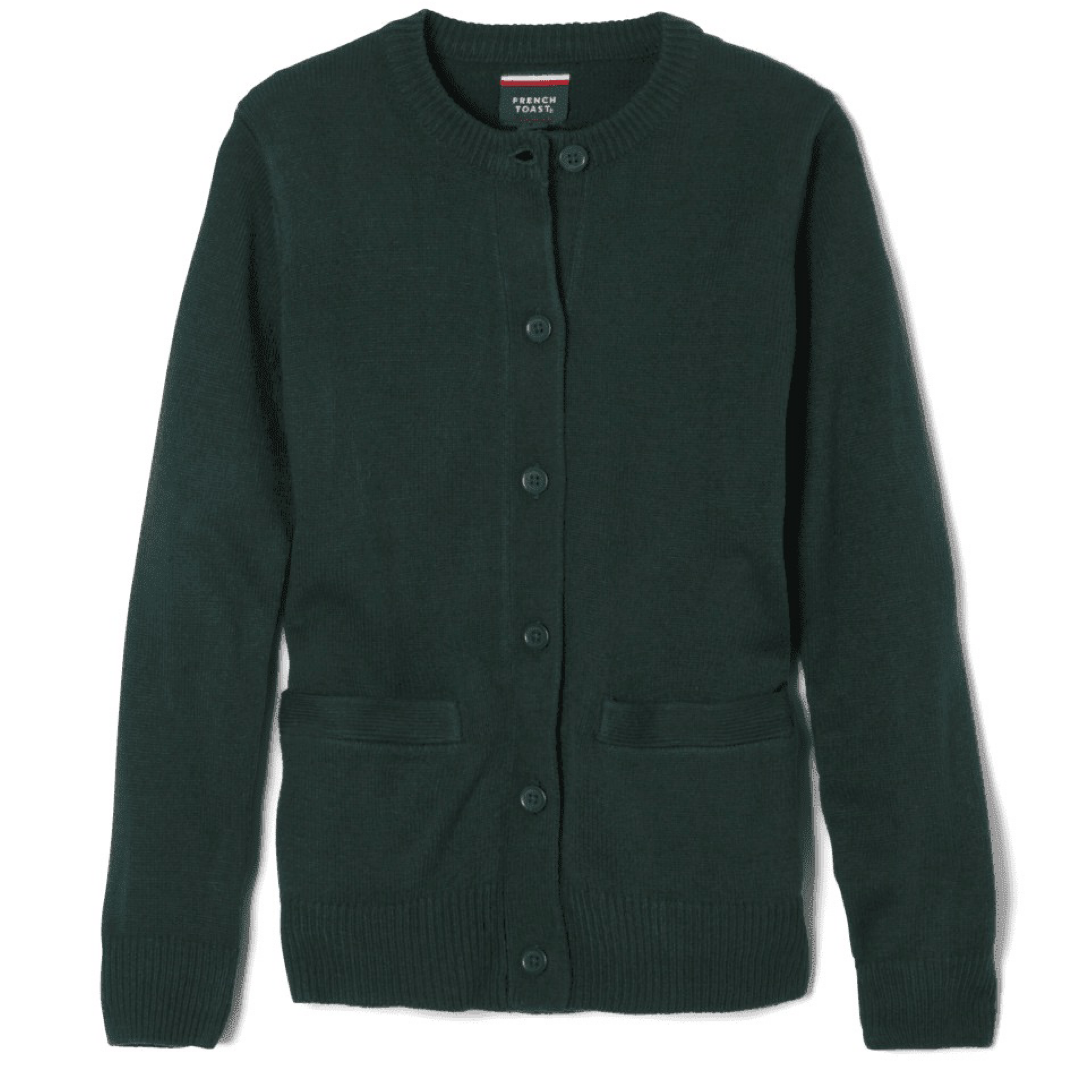 French Toast Girls Anti-Pill Crewneck Cardigan