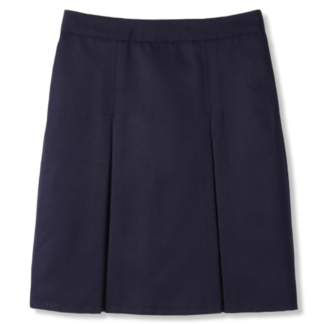 At The Knee Box Pleat Skirt with Pockets