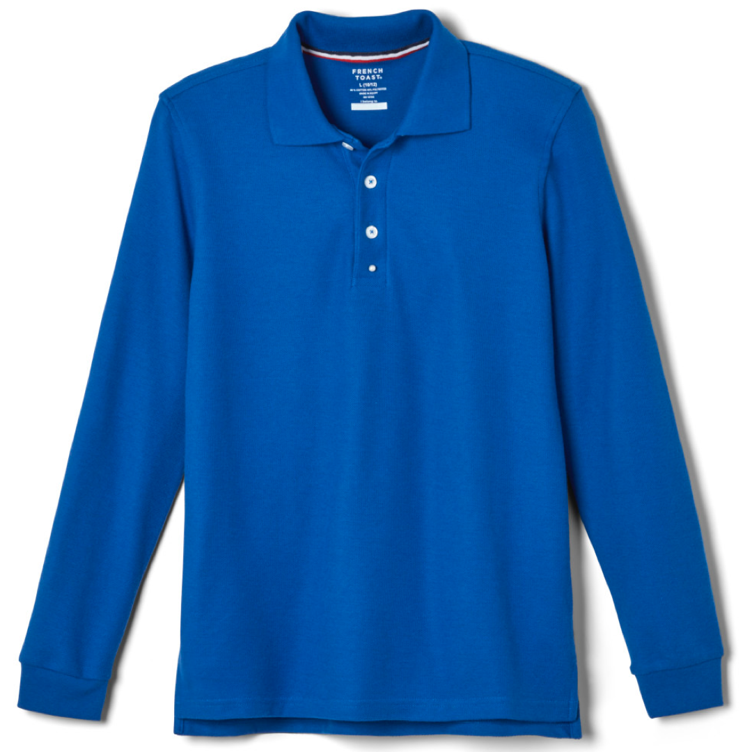 French Toast Adult Long Sleeve Pique Polo