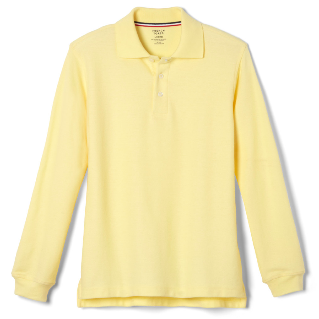 French Toast Adult Long Sleeve Pique Polo