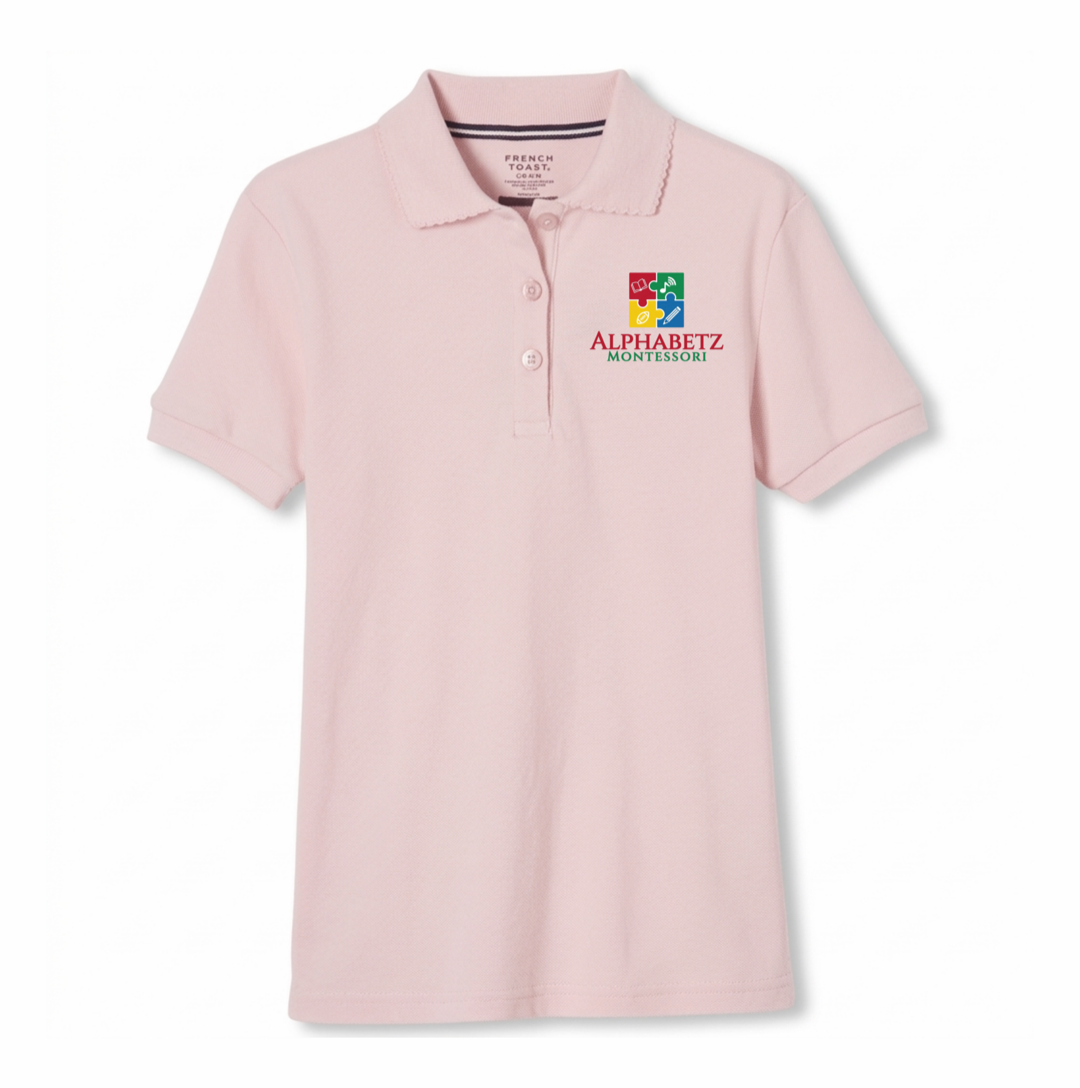 Alphabetz - Girl's Short Sleeve Picot Collar