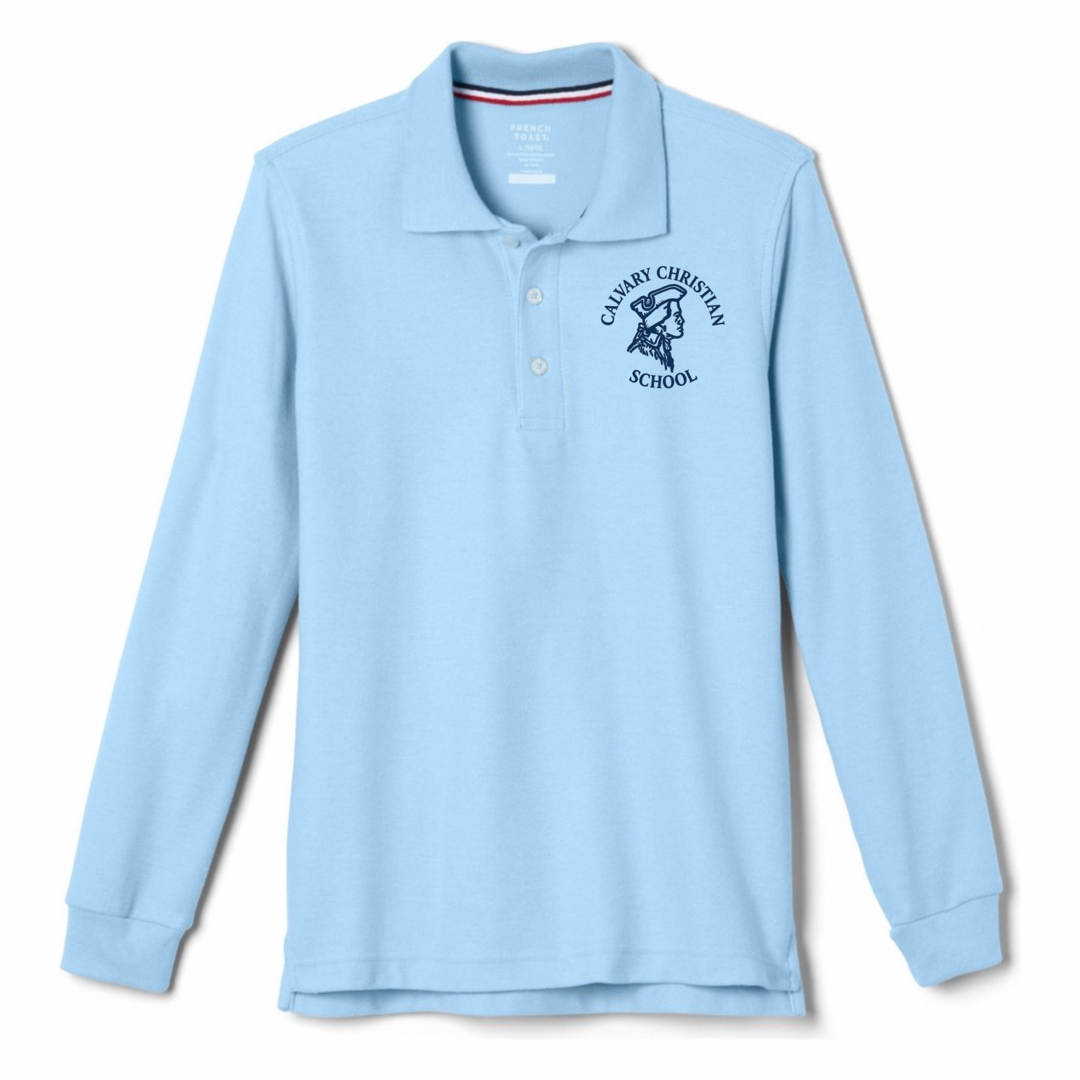 Calvary - Youth / Adult Co-Ed Long Sleeve Pique Polos - K3 - 12th