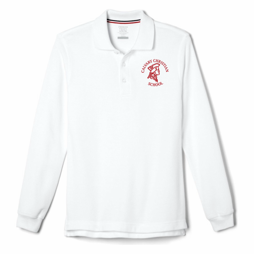 Calvary - Youth / Adult Co-Ed Long Sleeve Pique Polos - K3 - 12th