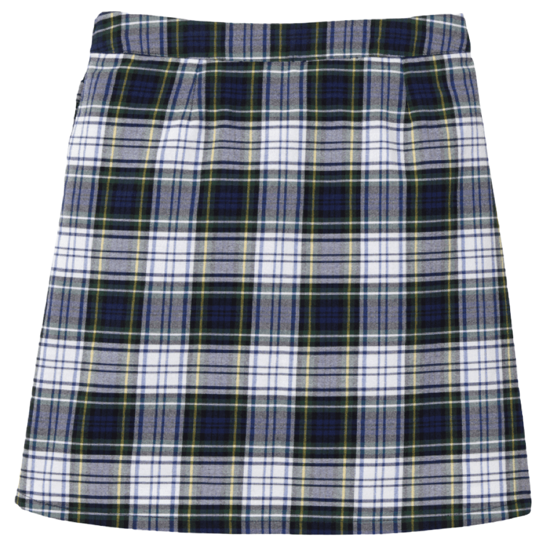 Radiant Christian School - Girl's Plaid Pleated 2-Tab Scooter - Navy / White