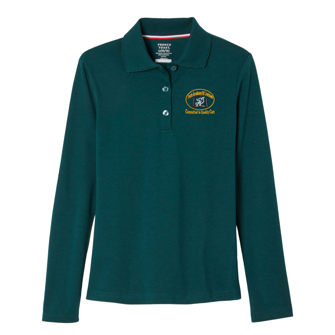 Faith Academy - Girl's Long Sleeve Picot Collar Polo