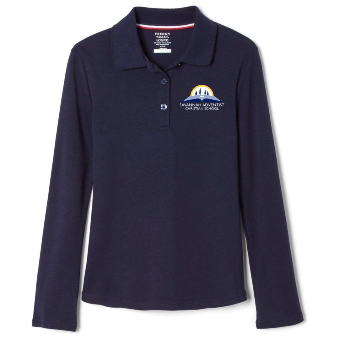 Savannah Adventist - Girl's Long Sleeve Picot Collar Polo