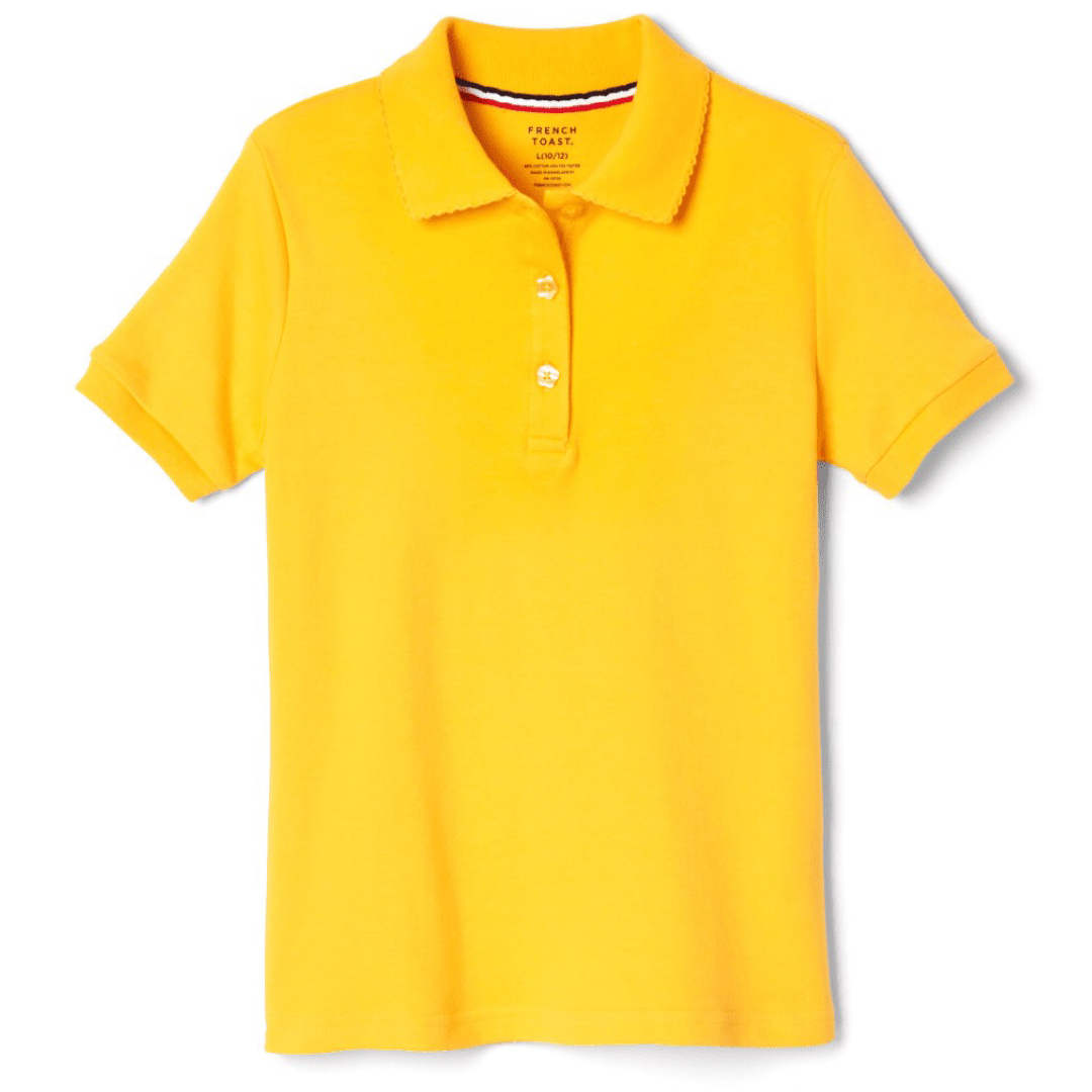 French Toast Girl's Short Sleeve Picot Collar