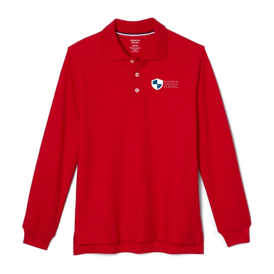 Maximum Christian School - Long Sleeve Navy Polo - Kids