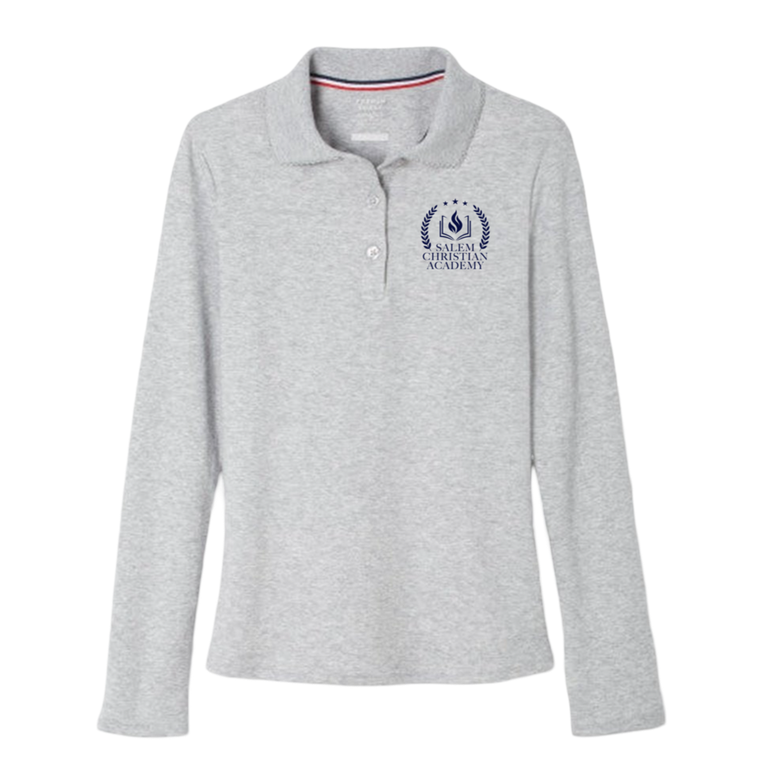 Salem Christian Academy - Girl's Long Sleeve Picot Collar Polos
