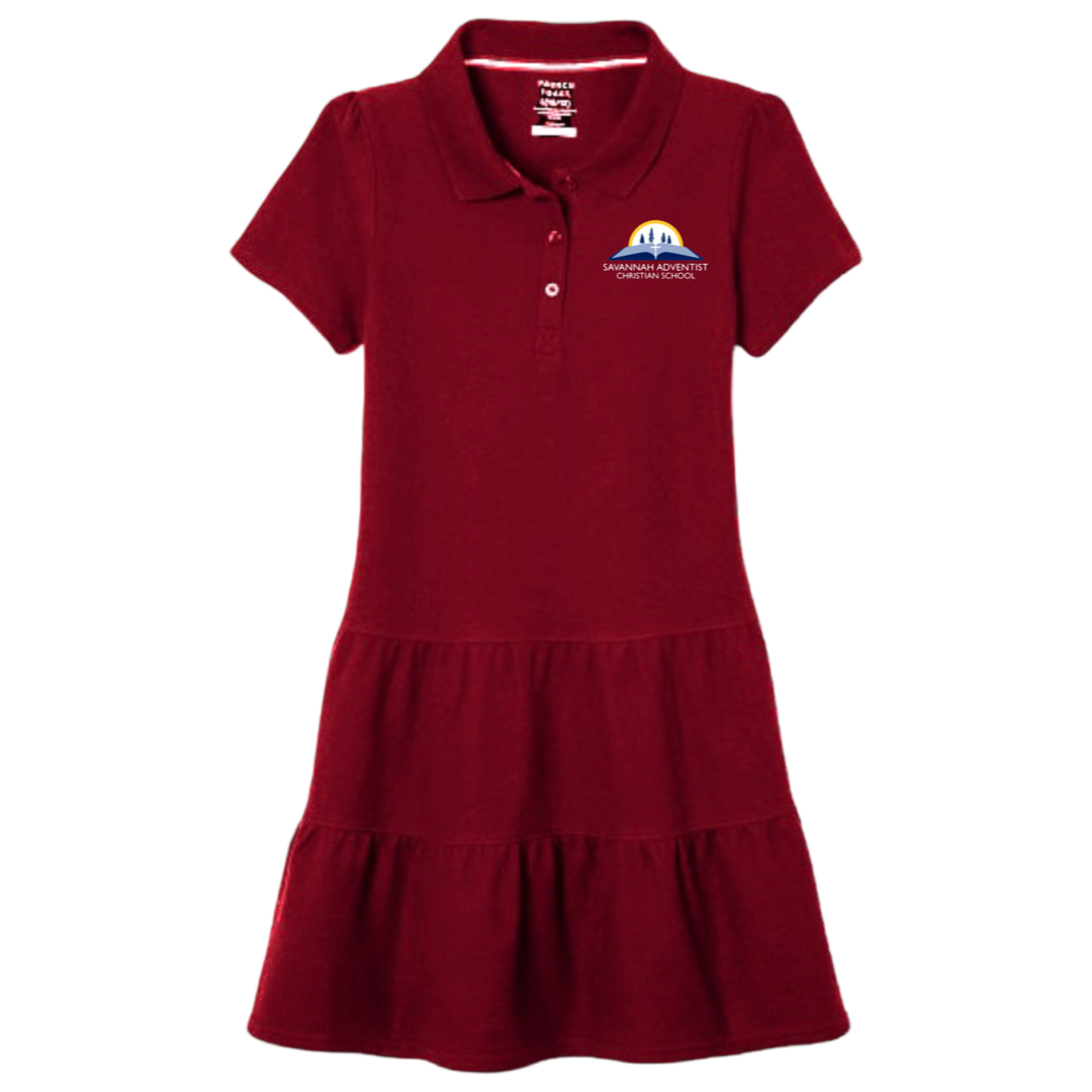 Savannah Adventist - Girl's Short Sleeve Ruffle Piqué Polo Dress